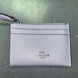 Coach Purple Change Purse/Card Wallet Keychain